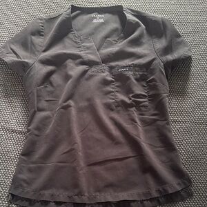 Jaanuu Black V-Neck Short Sleeve Medical Top
